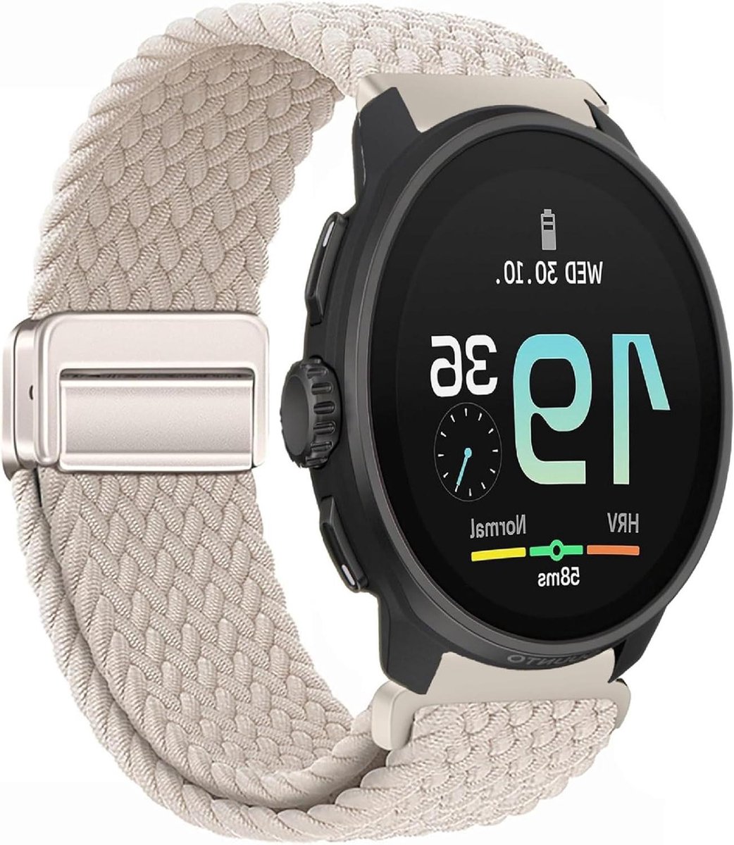 Allecto- Nylon gevlochten band - Vervanging - Zwart - Flexibel - Compatibel - Suunto Race S - 45 mm - Vervangingsband [Unisex]