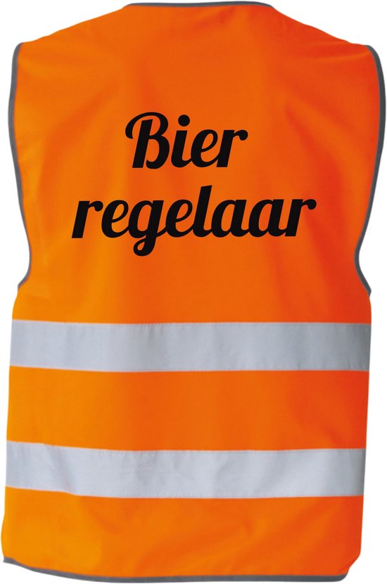 Oranje Bier regelaar veiligheidshesje - Maat XXL - koningsdag - carnaval - festival
