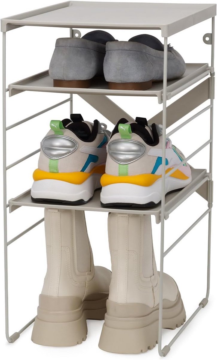 Verstelbaar Schoenenrek met Stevige Planken voor 4 Paar Schoenen