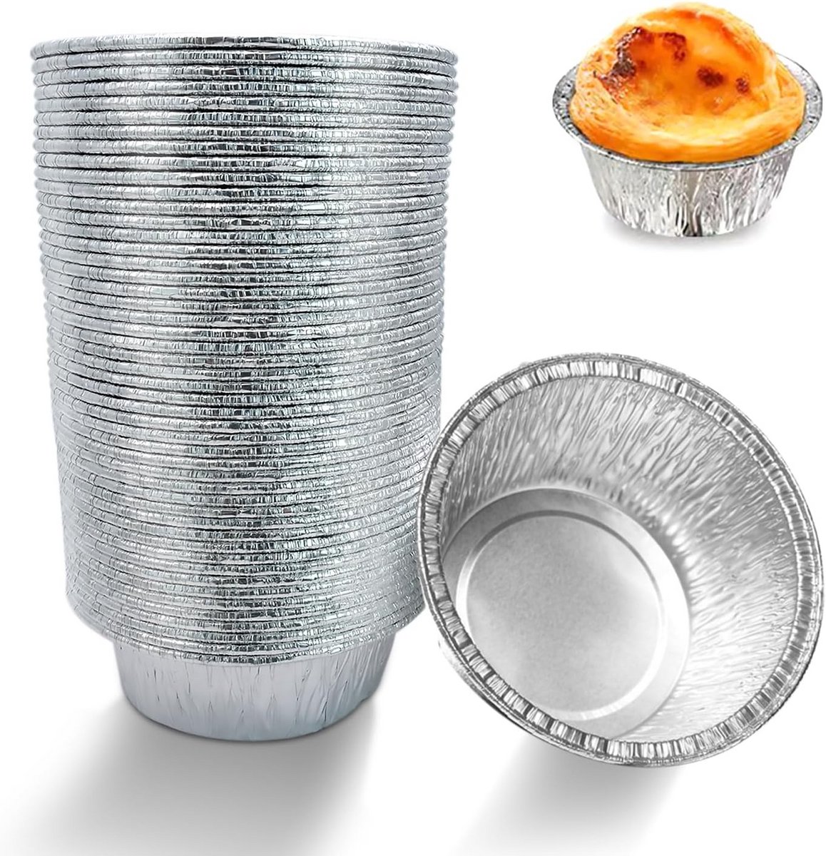 50x Wegwerpschaaltjes van Aluminiumfolie voor Bakken en Grillen