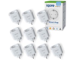 10x Slimme Stekker voor APPLE HOMEKIT- Geen hub vereist – MATTER ondersteuning – Tijdschakelaar en Energiemeter – Siri Google Home & Amazon Alexa – Gratis Smartlife App – 16A