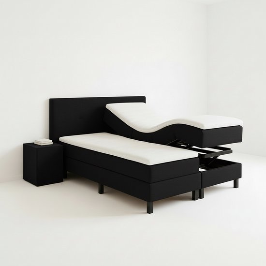 Boxspring VitaLift – Hoog-Laag Bed 2-Persoons Elektrisch Verstelbaar 180x200 cm – Verzorgingsbed / Seniorenbed – Zwart