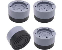 Allecto- Anti-vibratiepads - Geluiddempend - Stabilisatoren mat - Kit - Wasmachine en droger - Ondersteuning - Grijs - Geschikt voor alle modellen - 4 stuks anti-vibratiepads voor wasmachine en droger, geluiddempende stabilisatoren mat kit.