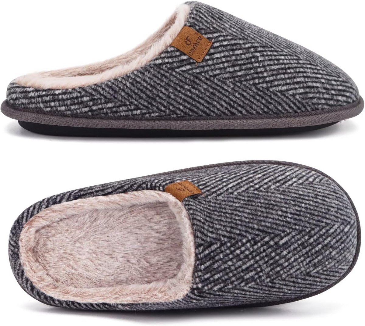 Warme Pluche Pantoffels voor Dames met Memory Foam en Antislipzool