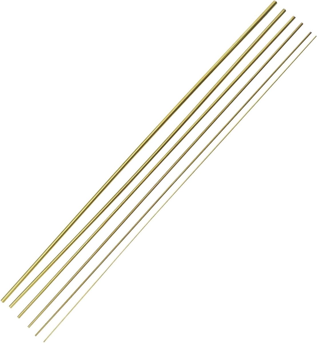 Allecto- Ronde Buis Naadloze Rechte Pijp - Messing - 6 stuks - Machinebouw DIY Project - Buitendiameter - Dikte - Lengte - Geschikt voor diverse toepassingen