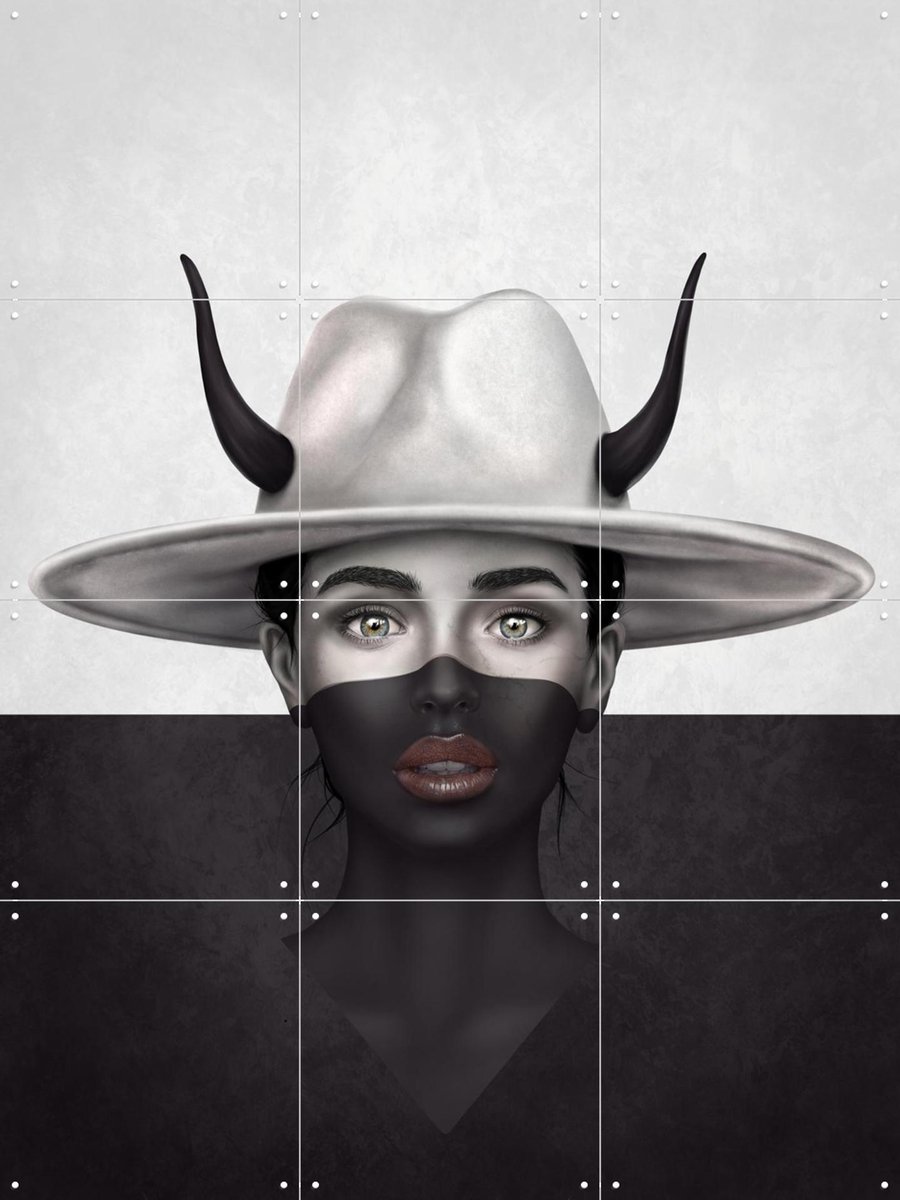 IXXI The Good The Bad, Erik Andreas - 60 x 80 cm - Gratis ophangtool - Grote wanddecoratie en posters - Illustraties, Portretten