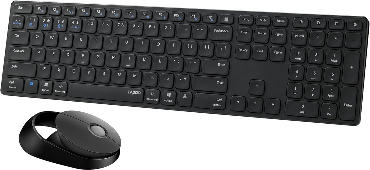 Draadloos toetsenbord en muis set met Bluetooth en 2.4GHz RF voor Windows
