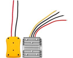 Allecto- Batterijadapter - Omvormer - 12V - Dewalt-accu - 20V - Neerwaartse omvormer - Golfwagen, RC, auto, vrachtwagen, licht, DIY - Geschikt voor diverse toepassingen - Zwart.