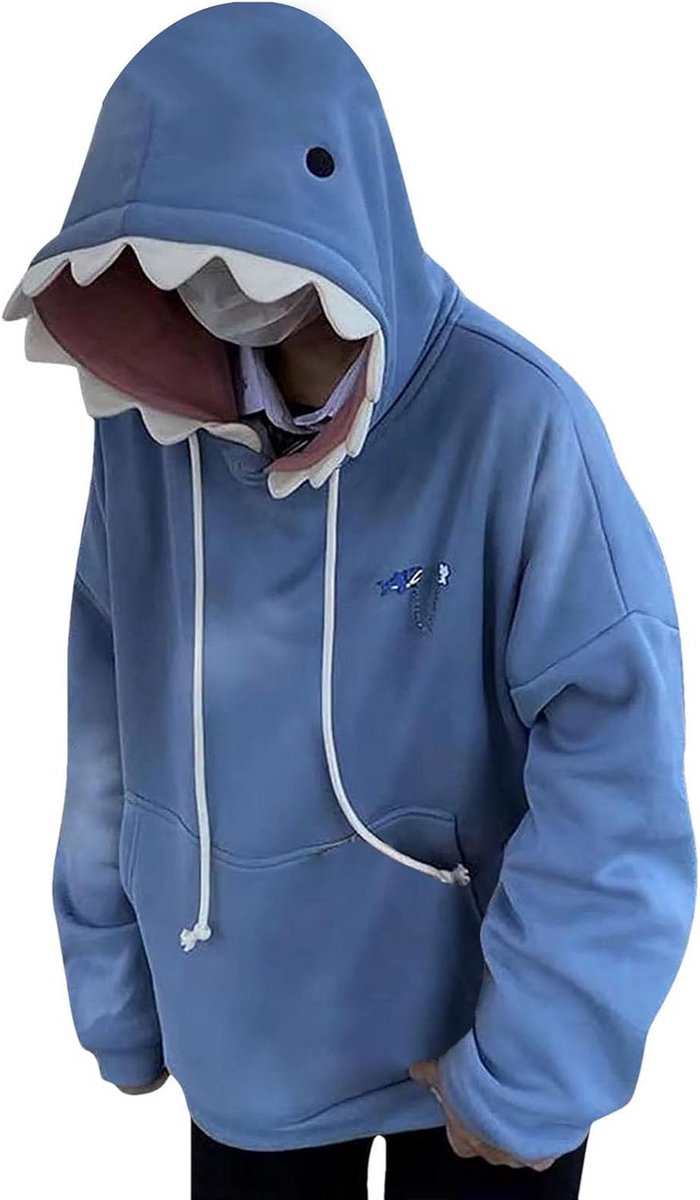 Oversized Haai Hoodie voor Volwassenen Unisex - Grote Trui met Capuchon en Lange Mouwen