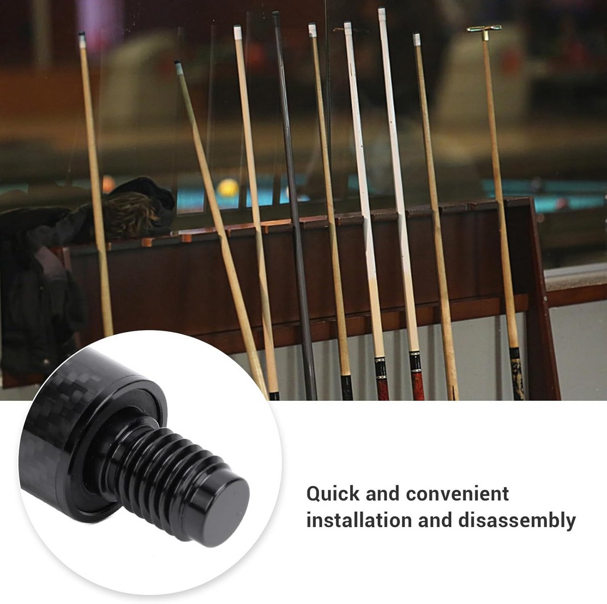 Lichtgewicht 12 inch Carbon Fiber Pool Keu Verlengstuk voor Meer Bereik en Stabiliteit
