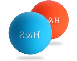 Massageballen voor Trigger Point Therapie - 2 Stuks - Stevig - Set voor Spierknopen & Yoga - Geschikt voor Alle Lichamen - Blauw & Zwart