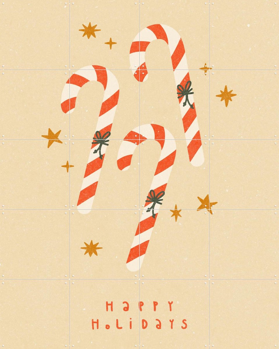 IXXI Candy Cane, NKTN & Various - 80 x 100 cm - Gratis ophangtool - Grote wanddecoratie en posters - Illustraties, Grafisch Ontwerp, Speels, Digitale