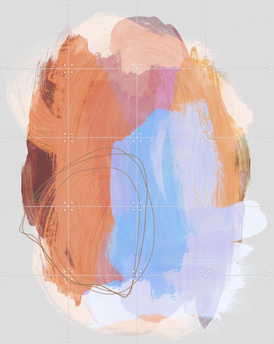 IXXI Abstract Brush Strokes 38Z, Mareike Böhmer - 80 x 100 cm - Gratis ophangtool - Grote wanddecoratie en posters - Kleurrijk,