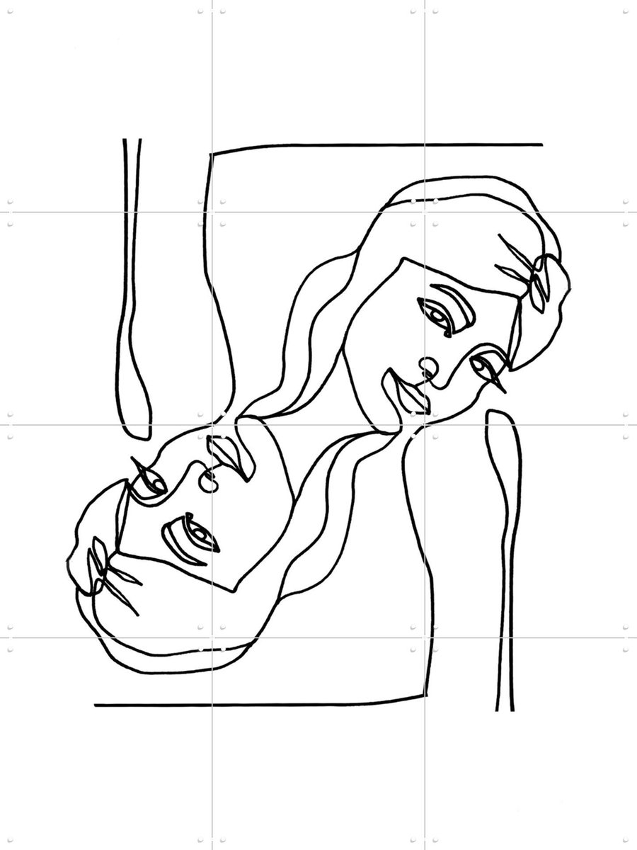 IXXI Lola, Julia Hariri - 60 x 80 cm - Gratis ophangtool - Grote wanddecoratie en posters - Illustraties, Minimalisme, Line art, Woonkamer