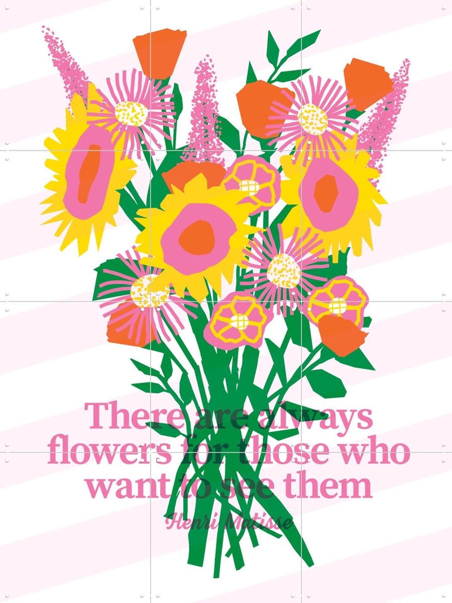 IXXI There are always Flowers, Studio Turbo - 60 x 80 cm - Gratis ophangtool - Grote wanddecoratie en posters - Speels, Kleurrijk, Illustraties