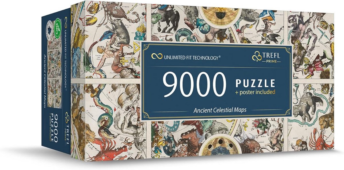 Gigantisch 9000 Stukken Puzzel: Oude Hemelkaarten - Dikste Karton, ECO & BIO
