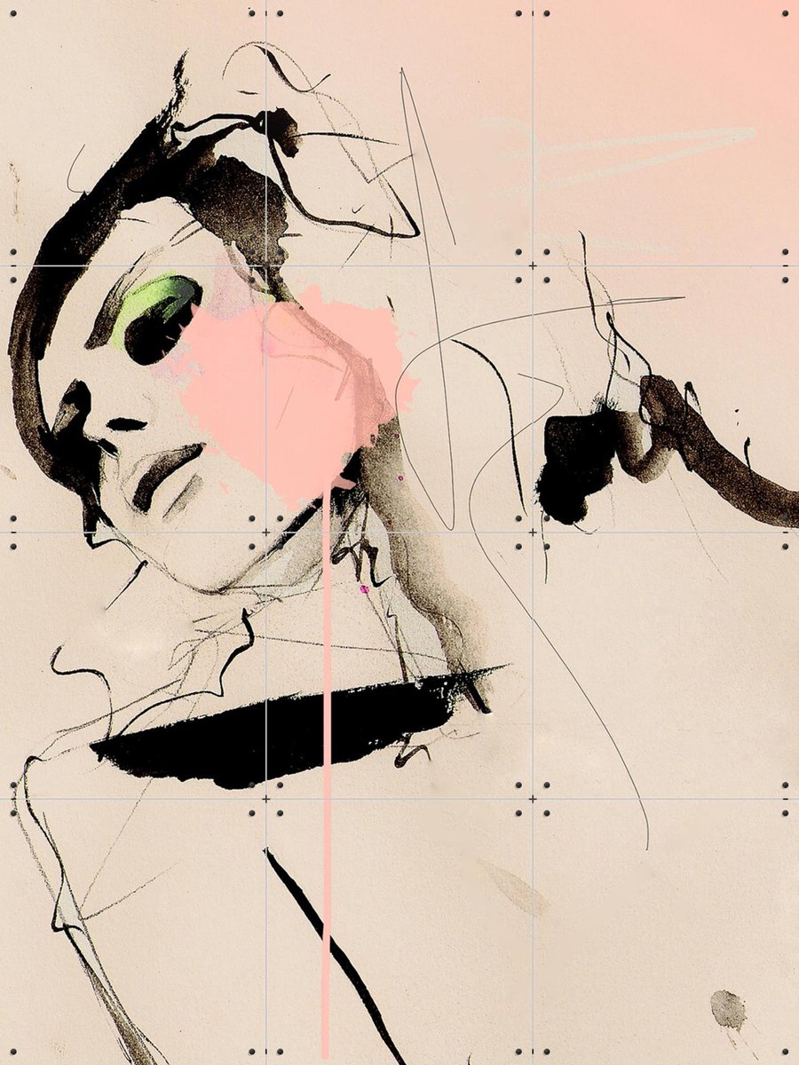 IXXI Hence, Leigh Viner - 60 x 80 cm - Gratis ophangtool - Grote wanddecoratie en posters - Minimalisme, Line art, Illustraties, Woonkamer
