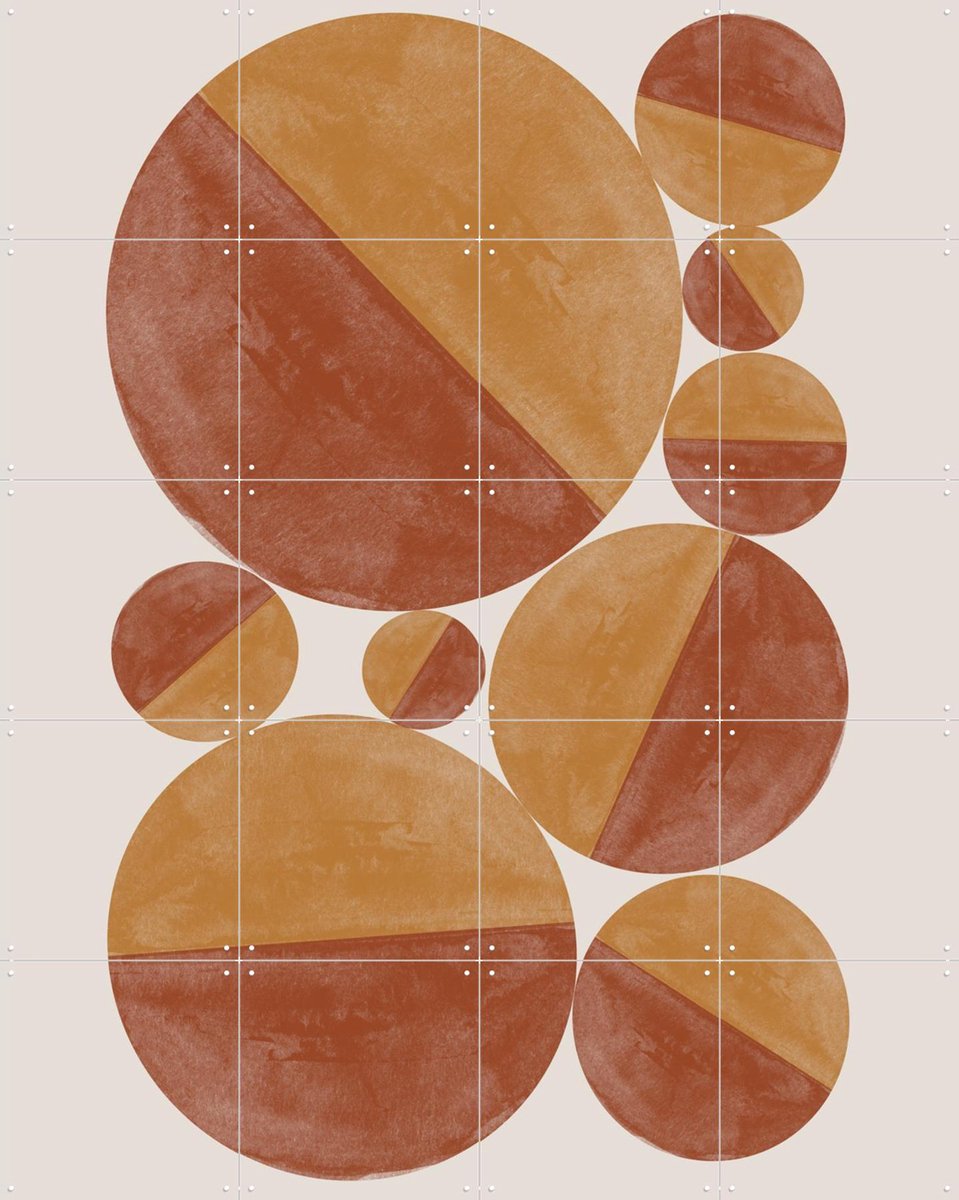 IXXI Burnt Orange Bols, The Miuus Studio & Various - 80 x 100 cm - Gratis ophangtool - Grote wanddecoratie en posters - Geometrische Kunst, Abstract