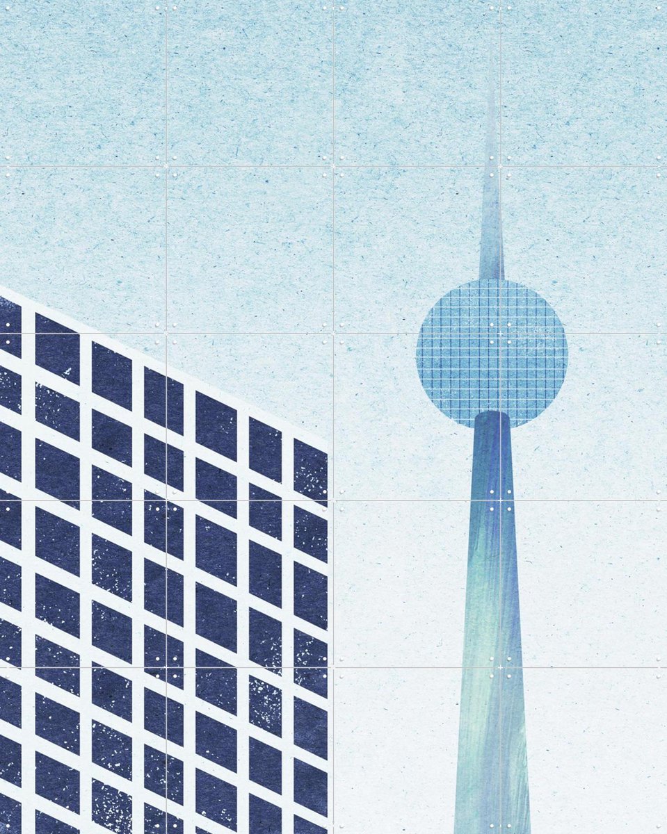 IXXI Berlin, Henry Rivers - 80 x 100 cm - Gratis ophangtool - Grote wanddecoratie en posters - Illustraties, Mancave, Architectuur