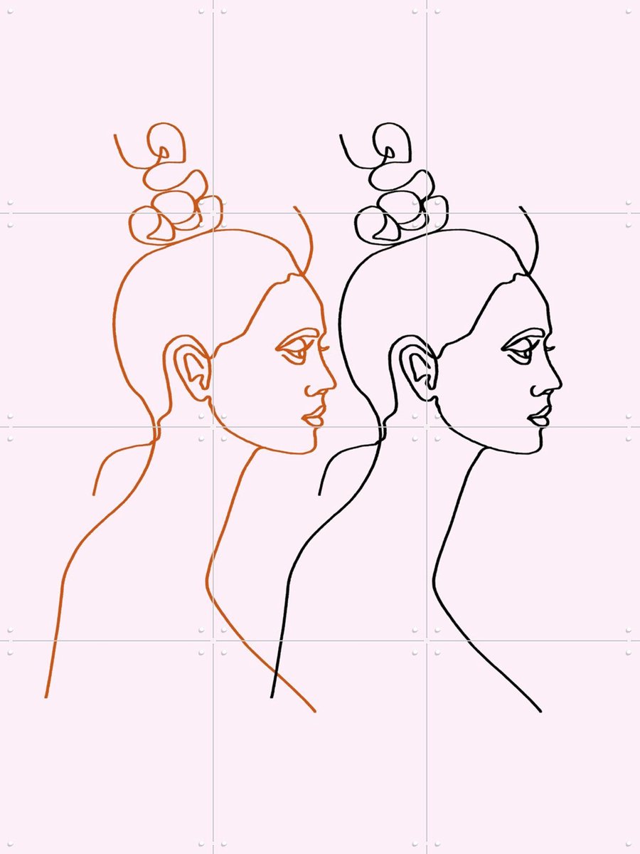 IXXI Alegra, Julia Hariri - 60 x 80 cm - Gratis ophangtool - Grote wanddecoratie en posters - Illustraties, Grafisch Ontwerp, Line art, Portretten