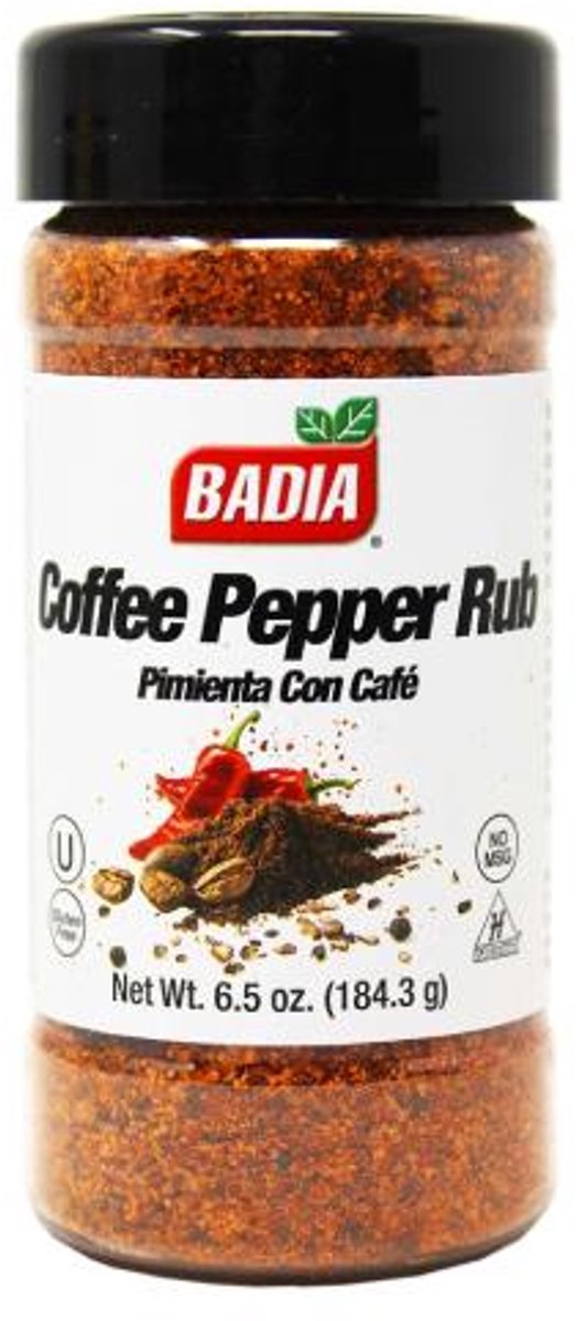 Badia Coffee Pepper Rub – Koffie & Peper BBQ Rub – 6.5 oz (184 g)