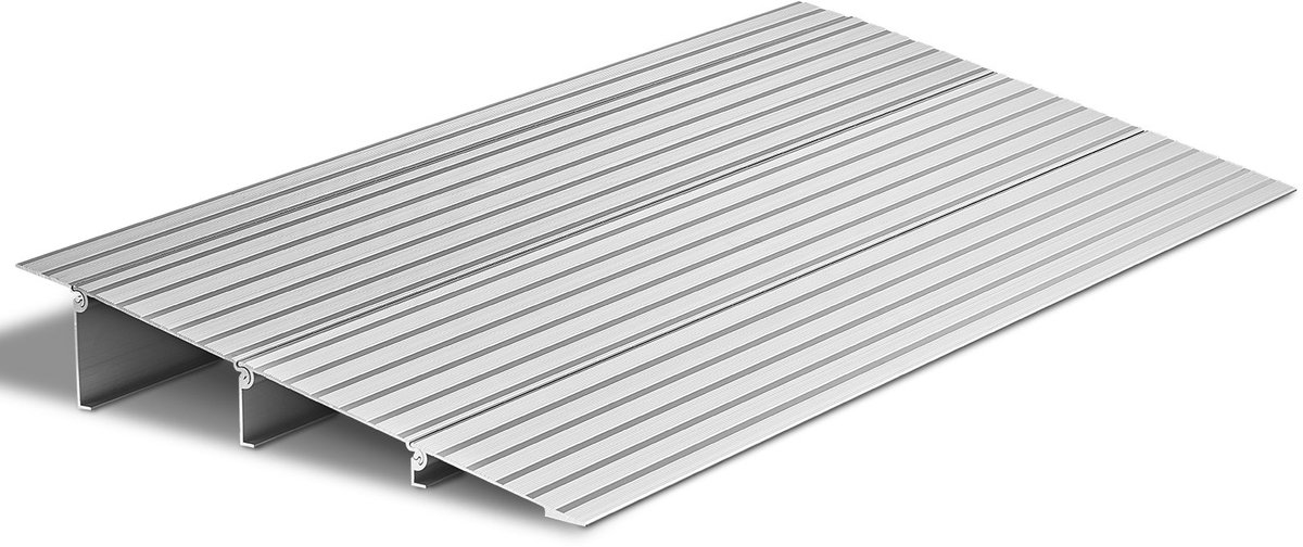 Drempelhelling - Rolstoel en Scootmobiel Oprijplaat - Maat 42,3 x 86,4 x 8,7 cm - Draagkracht 360 kg - Aluminiumlegering - Antislip - Drempelhulp voor Drempels en Stoepranden