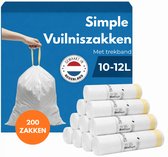 Simple Vuilniszakken 10-12 liter - Code C PerfectFit - 10 Rollen x 20 Stuks - Geschikt Voor Brabantia prullenbak - Brabantia Vuilniszakken C - Brabantia 12L - Afvalzakken 10 liter - Poubelle 12L - Geproduceerd in Nederland