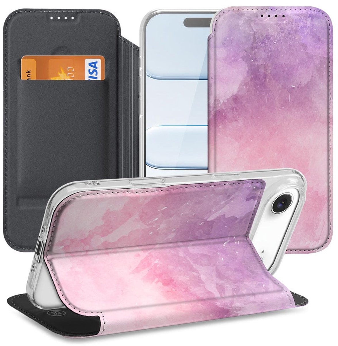 Book Cover Apple iPhone Air Pink Purple Paint