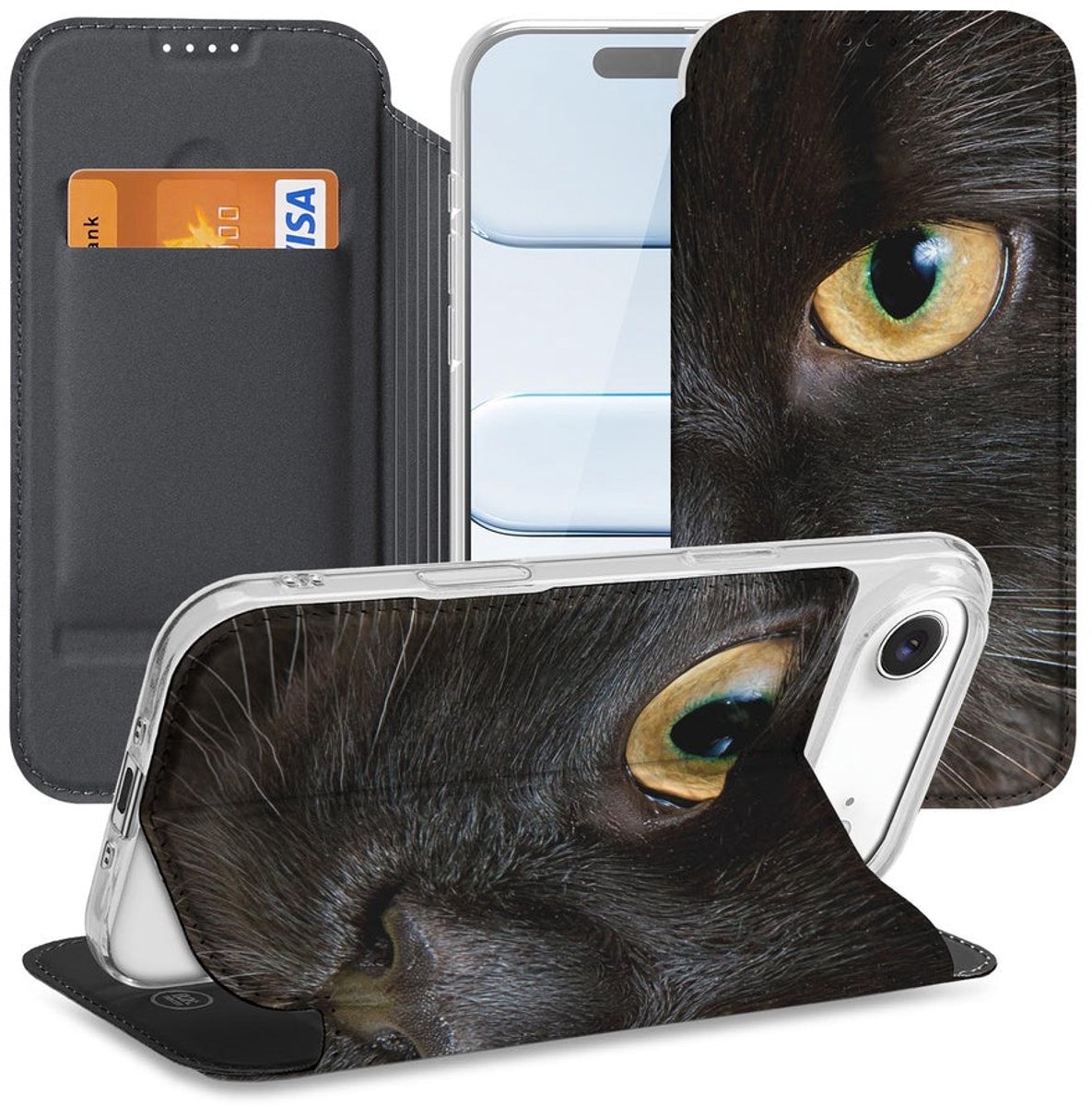 Apple iPhone Air Book Case Zwarte Kat