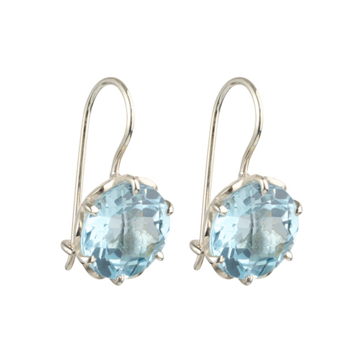 I'M ME JEWELLERY - flowercup oorbellen - blauwe topaas - 925 sterling zilver