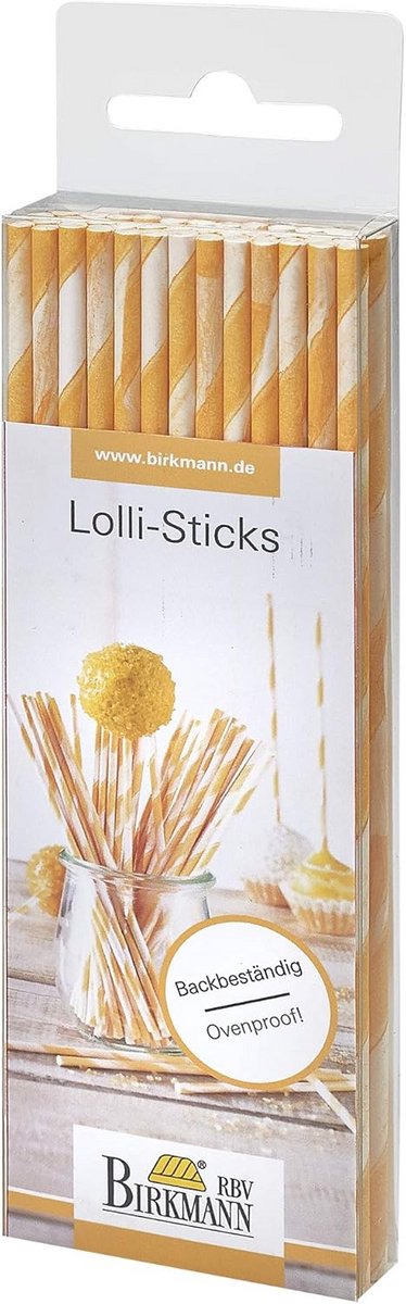 Cake Pops Standaard Sticks voor Doopwerk, 15 cm, Oranje Gestreept