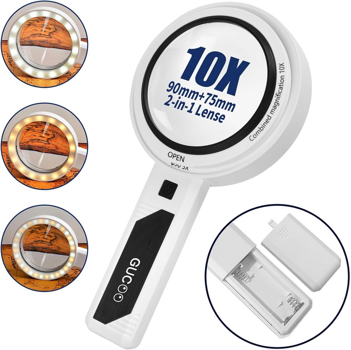 Vergrootglas met 5x en 10x Vergroting en LED Verlichting