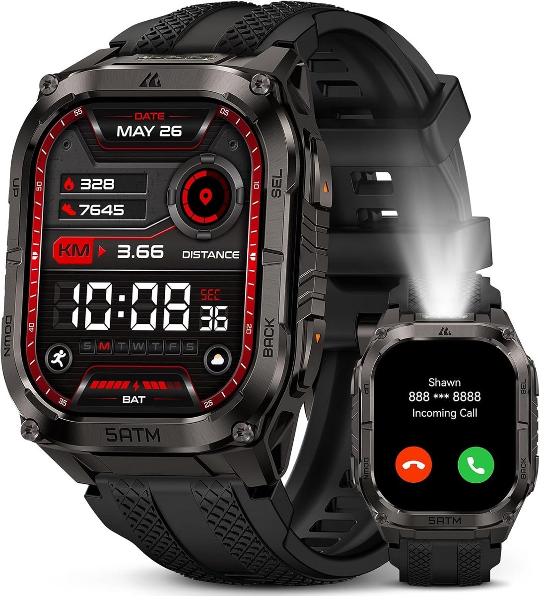 Smartwatch Zwart met Fitness Tracker en Hartslagmeter