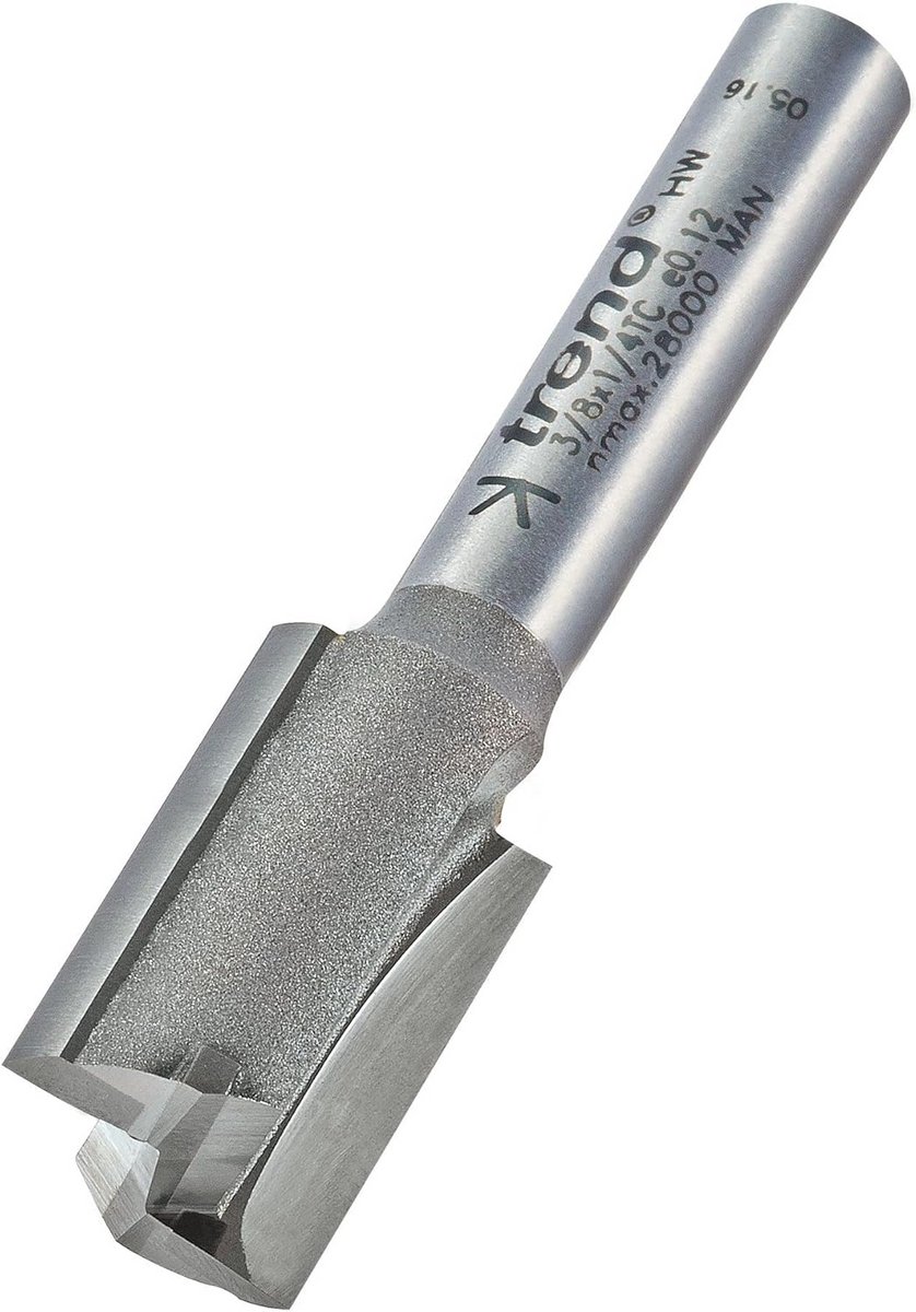 Frezen Hout 12mm Diameter 3/8X1/4TC - Twee Snijranden voor Schone Bewerking