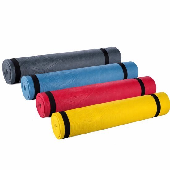 Umbro Yoga Mat - 173x61x0,3 cm - Met Antislip Oppervlak en Draagriem - Fitnessmat - Lichtgewicht Sportmat - Grijs, Blauw, Rood of Geel - 1 Willekeurige Kleur