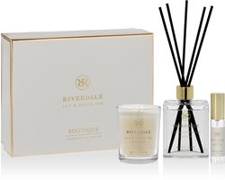 Riverdale - Geschenkset - Lily & Green Tea - Small - Grijs - Geurstokjes, geurkaars en huisparfum
