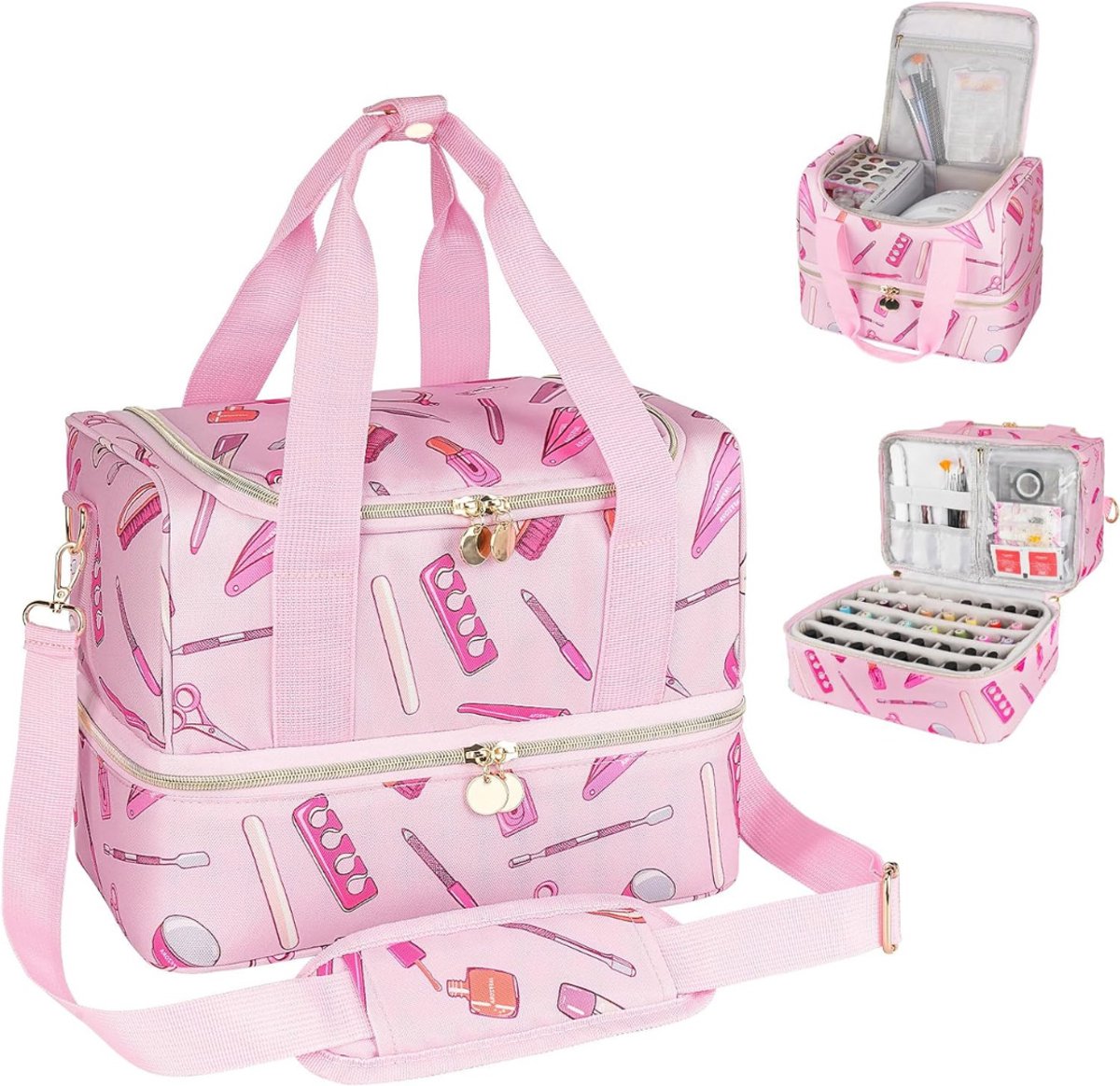 MIRA® Nagellak Koffer - Nagellak - Roze - 31cm x 21cm x 9cm