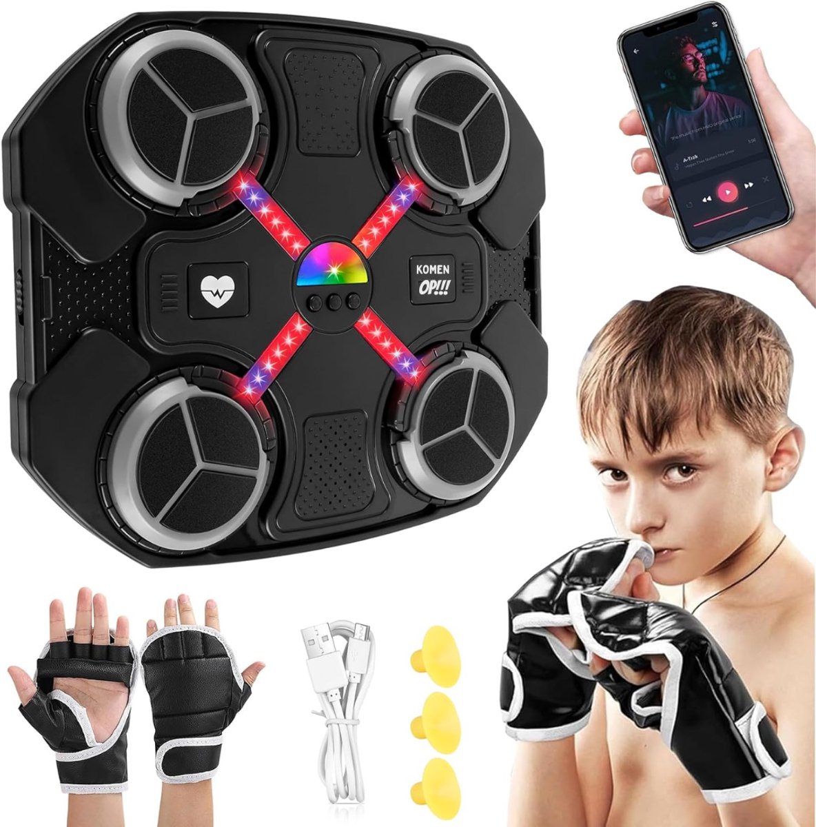 DnA® Boxing Machine - Boxing Bag - Boxing - Zwart - 28cm x 32cm x 4cm
