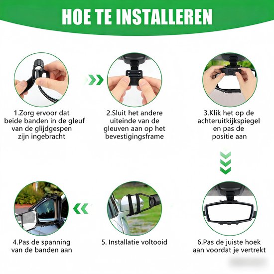 Universele Caravanspiegels - Set van 2 stuks - Verstelbare Opzetspiegels voor Auto - Extra Breed Zicht - Geschikt voor de meeste personenwagens en SUV's - Zwart van Merkloos — afbeelding 3