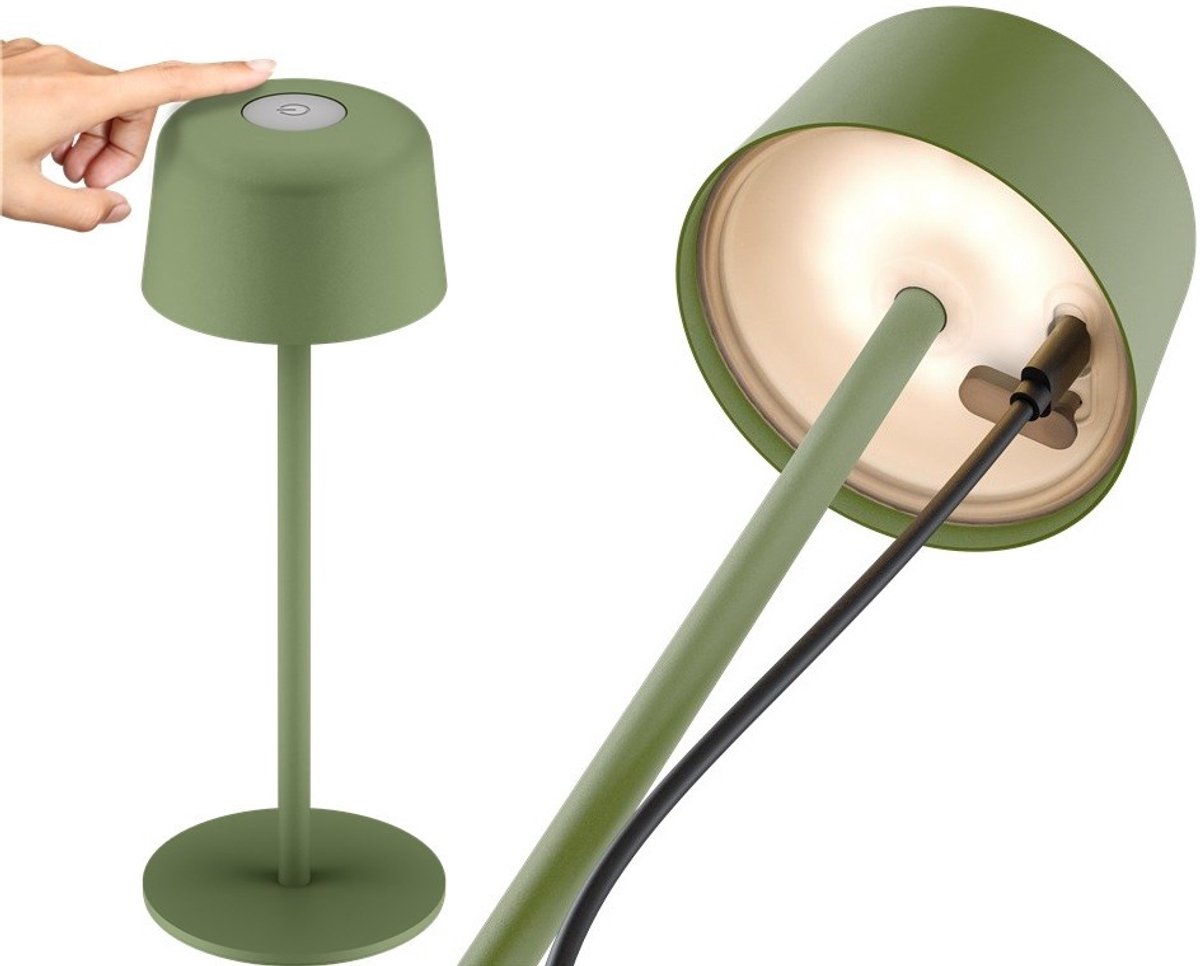 Goobay Wireless LED Table Lamp, Size S, 25 cm, Green