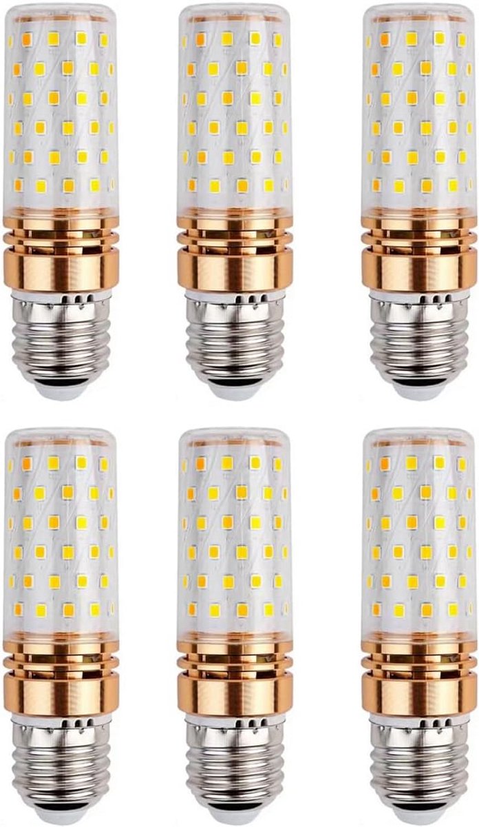E27 LED Lamp 9W Driekleurig Licht 1000LM - Energiebesparende Maïslampen Set van 6