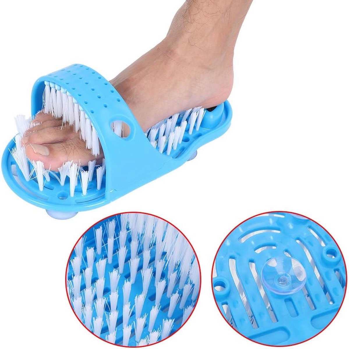 Voetreinigingsslipper met Borstels voor Massage en Exfoliatie