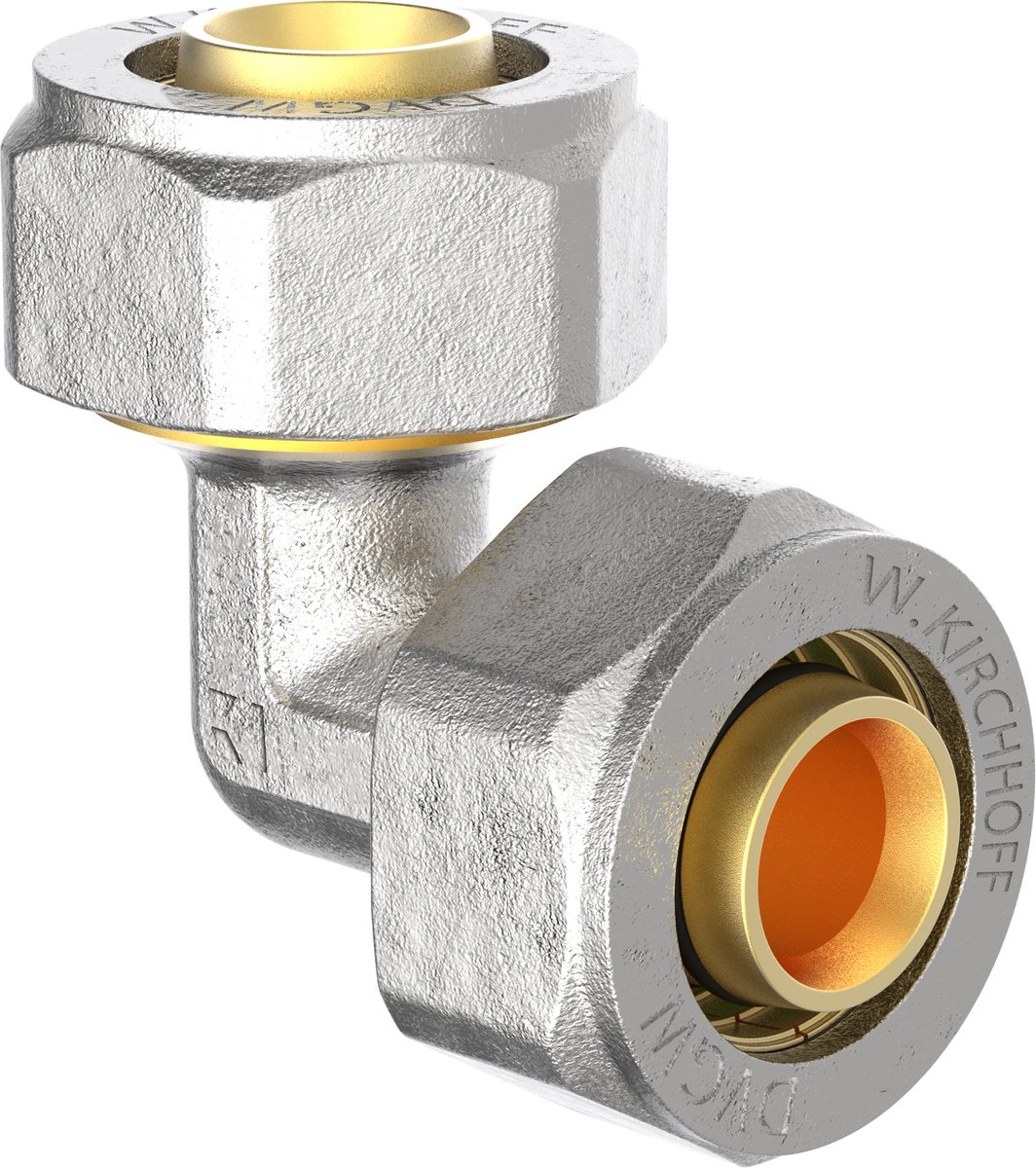 KIRCHHOFF MS knie 90Â°, blanco, 26 mm, knelfitting voor meerlagen buis