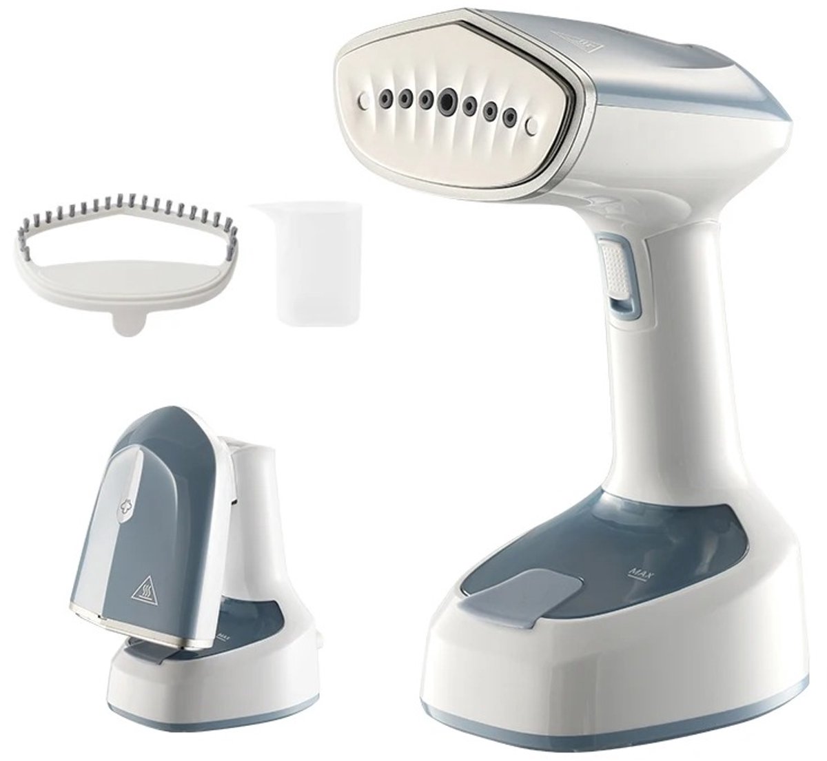 MIAAD kledingstomer - Handstomer - Handstomer kleding - Maakt kleding binnen enkele minuten glad, zonder strijkplank - Lichtgewicht handstomer met eenvoudig waterreservoir en directe stoomfunctie