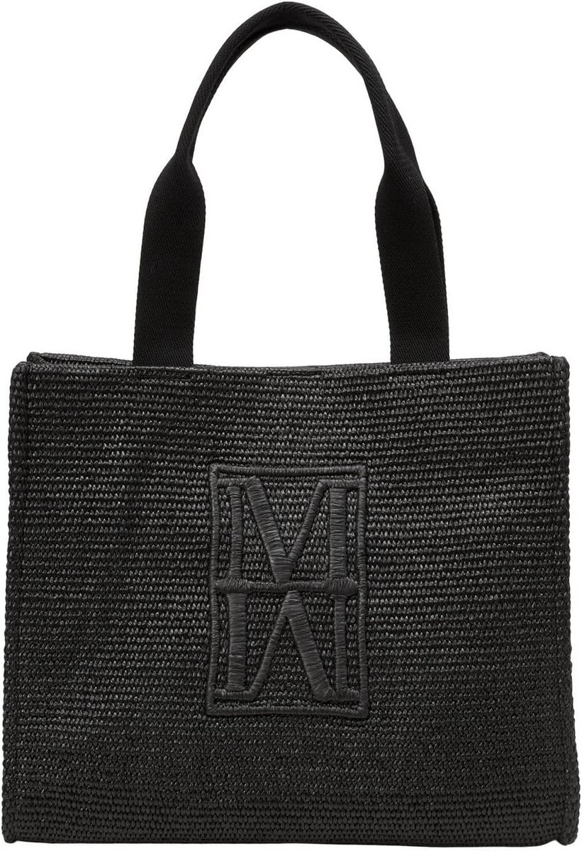 Grote Zwarte Shopper Tas met Magnetische Sluiting en Stevige Bodem voor Dames