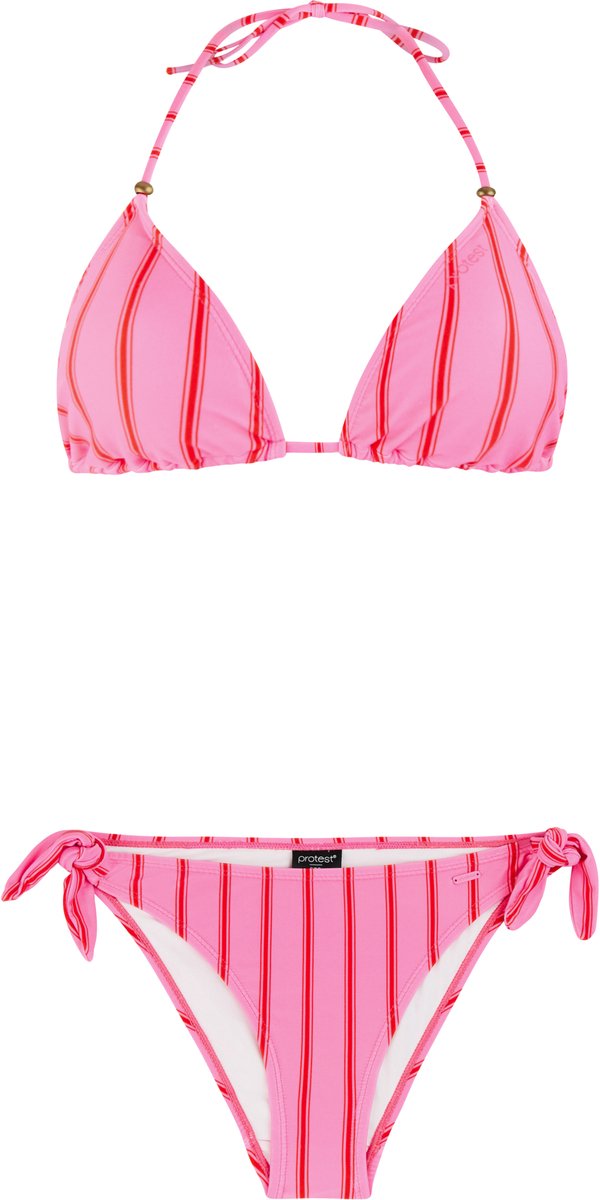Protest PRTEvans - Triangel bikini set Dames - Koordsluiting - Uitneembare vulling - Normale pasvorm - Medium dekking - Roze