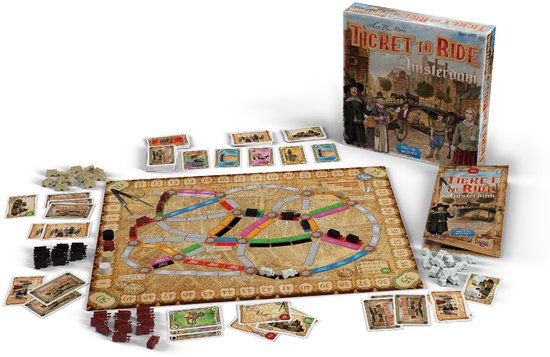 Ticket to Ride Amsterdam – Nederlandstalig Bordspel voor 2 tot 4 spelers - Snel strategisch spel vanaf 8 jaar - Speel in 17e-eeuws Amsterdam