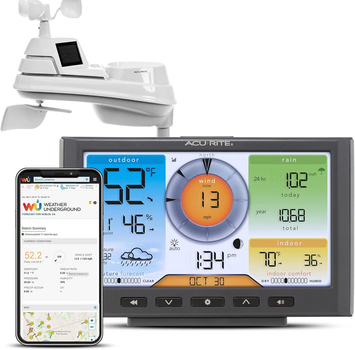 Digitaal Weerstation voor Binnen en Buiten met Weersvoorspelling