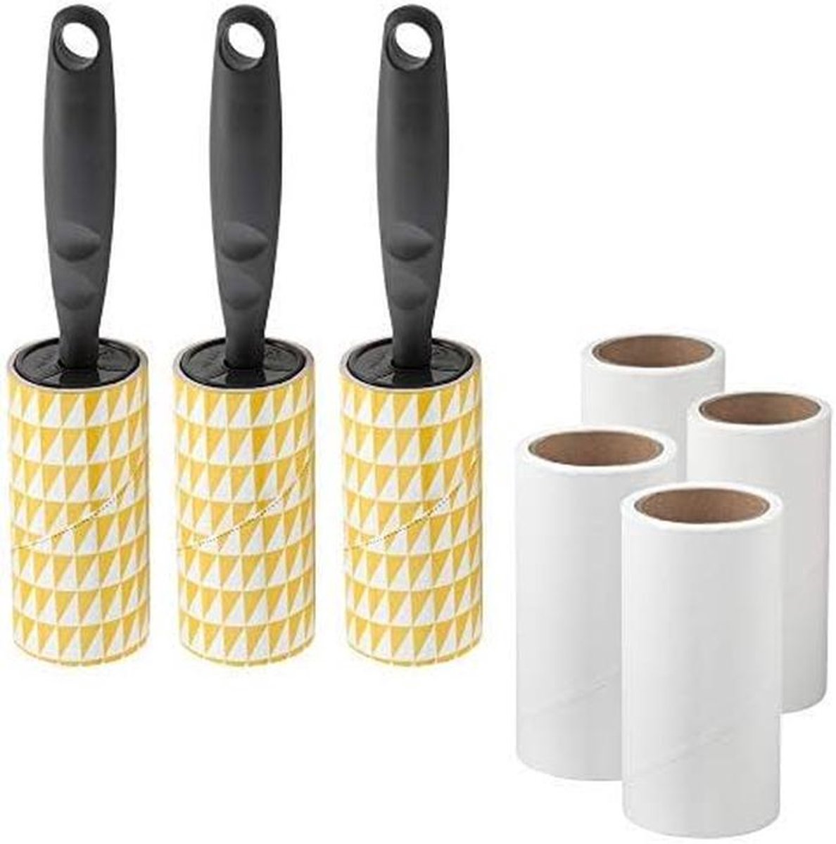 Set van 3 Pluisrollers met 4 Navulrollen voor Haren en Stofverwijdering