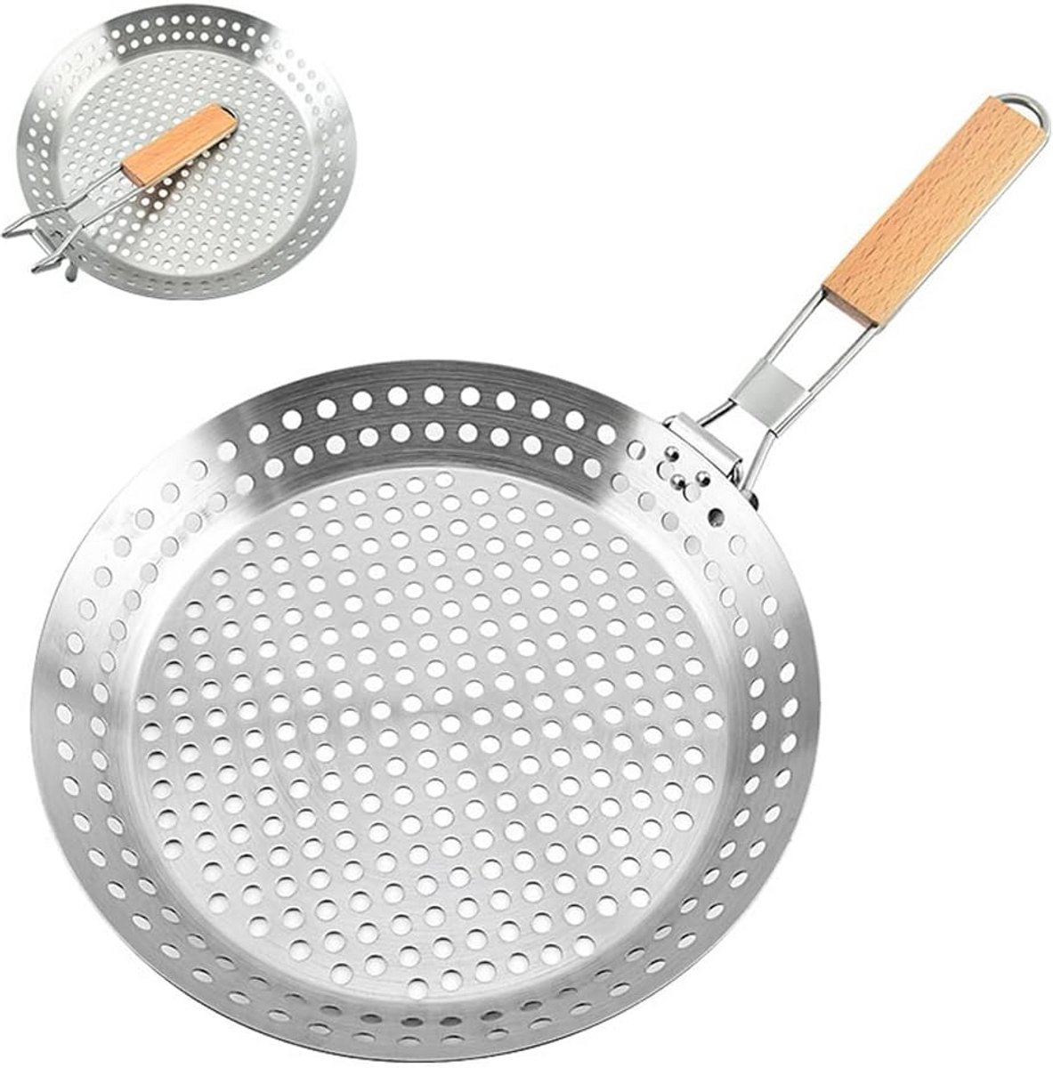 Geperforeerde BBQ Wok Pan van Roestvrij Staal voor Grillen